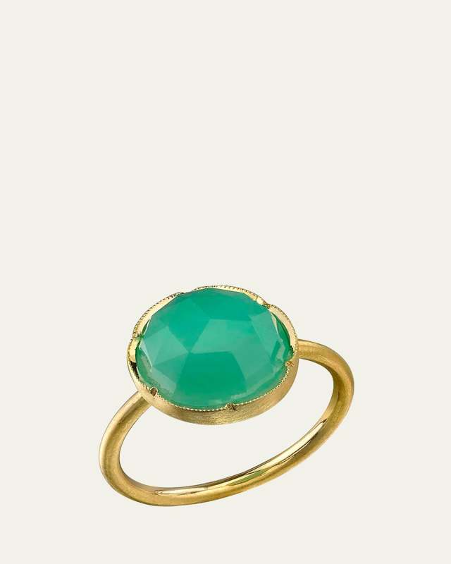 18k Yellow Gold Chrysoprase Ring